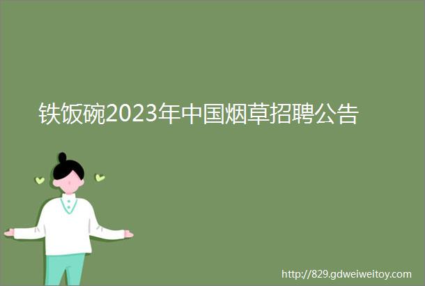 铁饭碗2023年中国烟草招聘公告